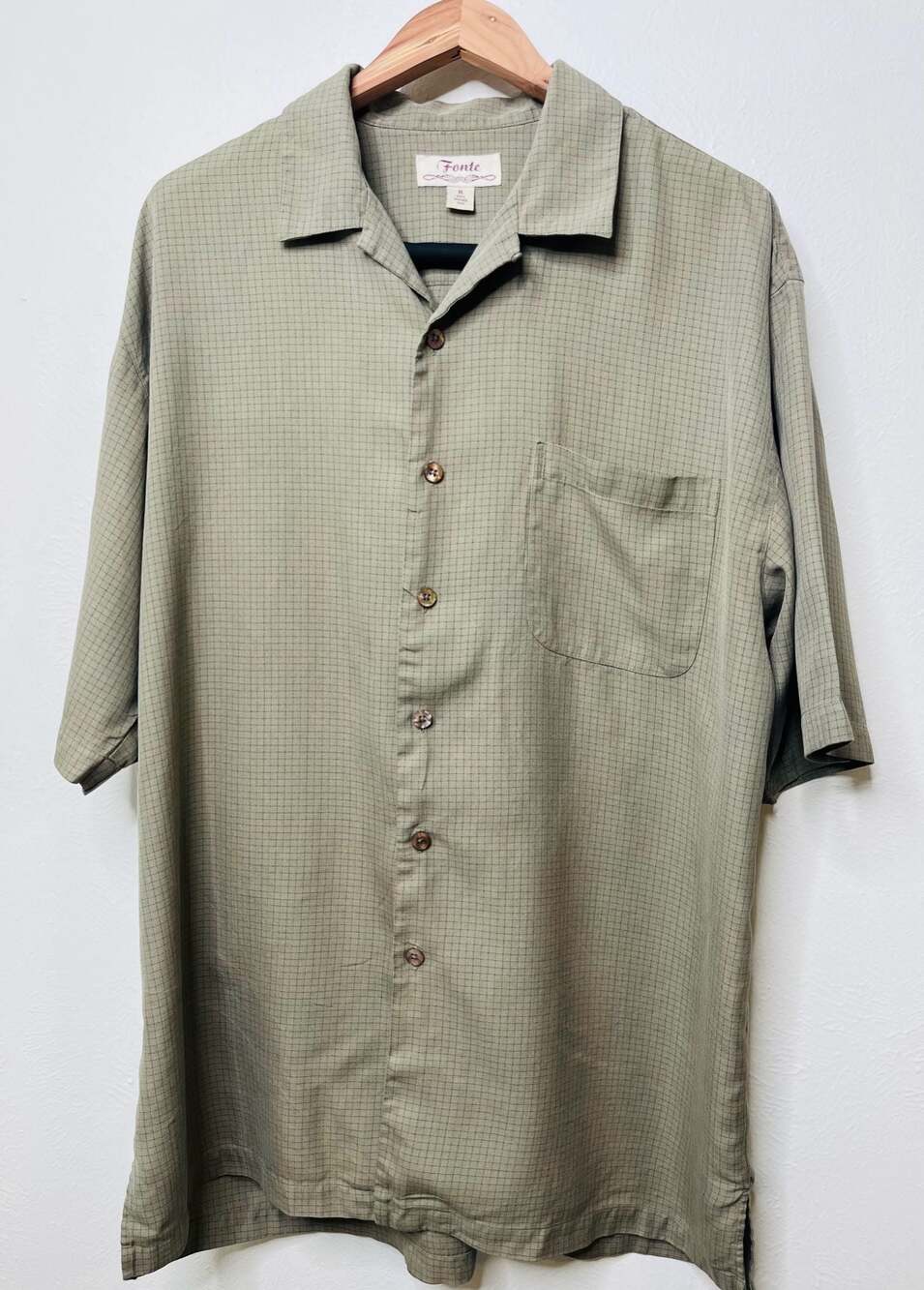 Men’s 100% Washed Silk Short Sleeve Button-Down Shirt Quiet Luxury Resort Coasta